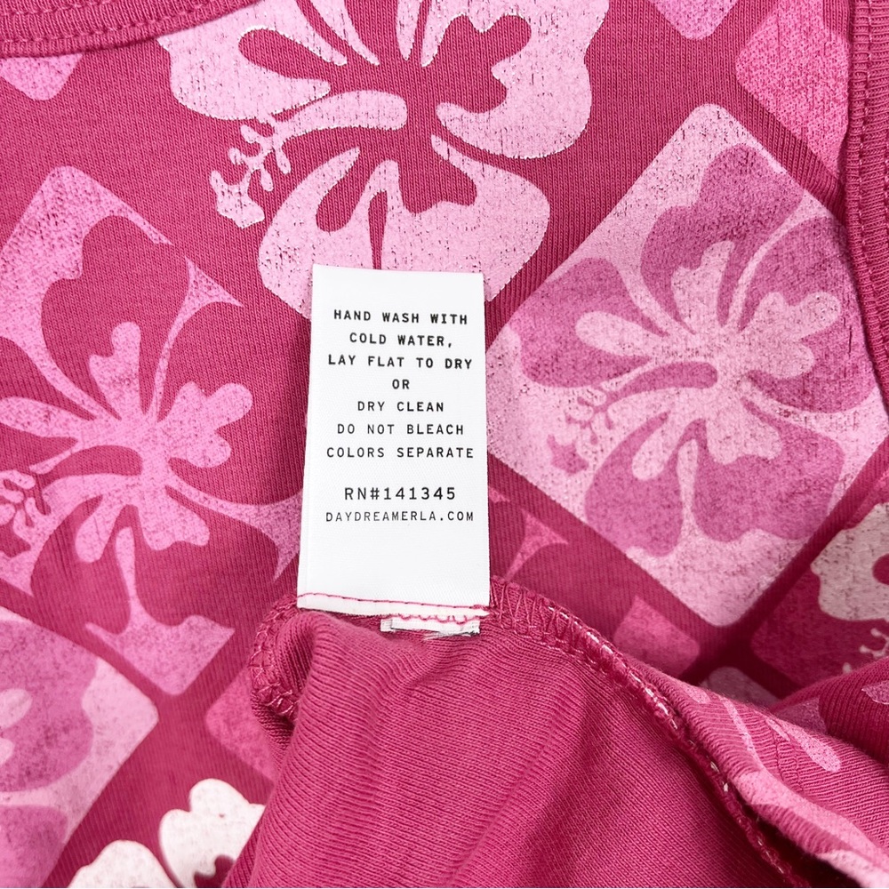 Daydreamer Blooming Pink Floral Shrunken Graphic Tank Top - Picture 7 of 9
